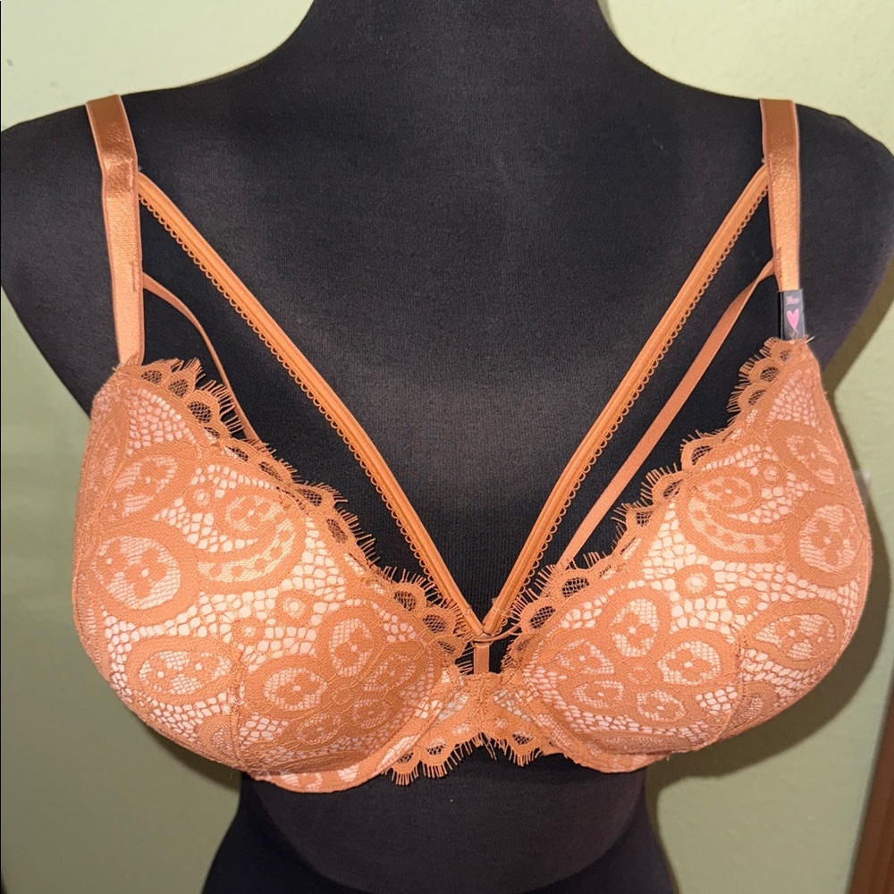 Victoria's Secret Lace Bra in Rusted Orange 38DD
